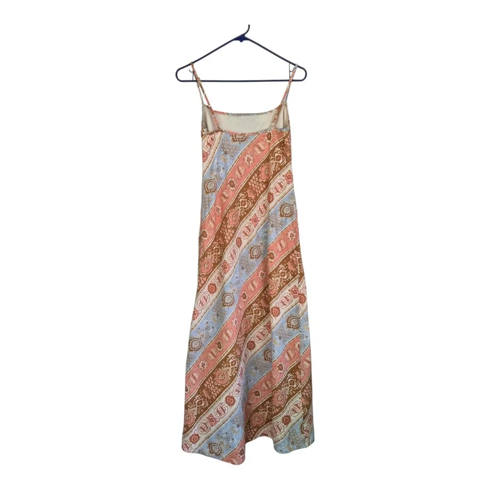 Abercrombie & Fitch Linen Blend Maxi Dress XS Paisley Boho Cottagecore Slip